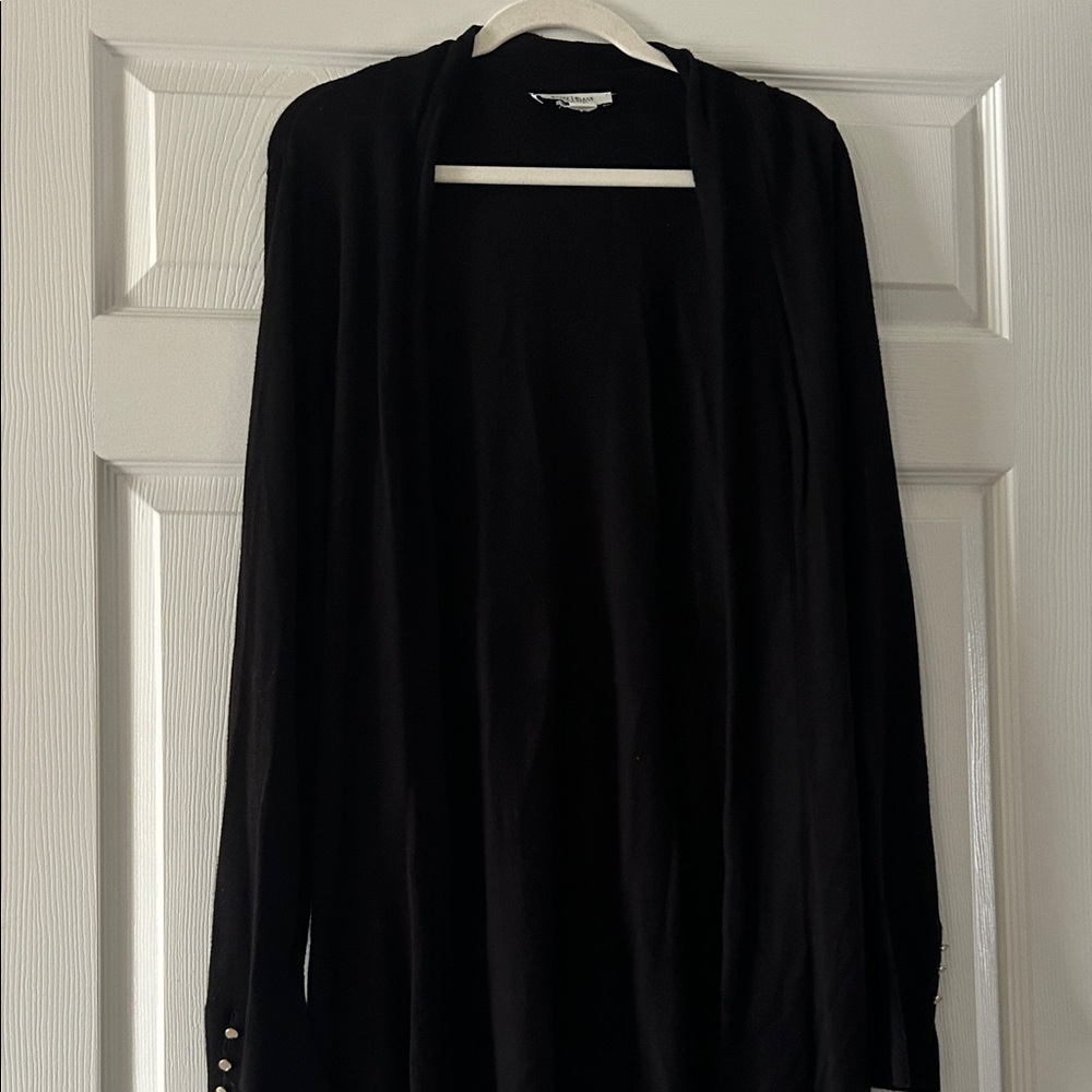 White House Black Market Black Open Cardigan